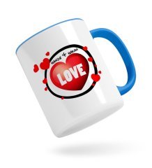 Kişiye Özel Love Tasarımlı Mavi Kupa Bardak-7