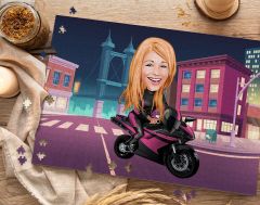 BK Gift Kişiye Özel Motorcu Tasarımlı 1000 Parça Profesyonel Puzzle-5, 1000 Puzzle, Arkadaşa Hediye