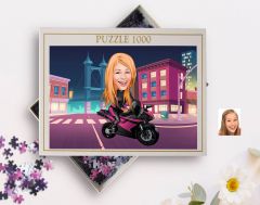 BK Gift Kişiye Özel Motorcu Tasarımlı 1000 Parça Profesyonel Puzzle-5, 1000 Puzzle, Arkadaşa Hediye