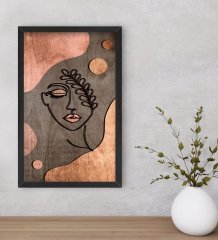 BK Home Minimalist Woman Dekoratif Ahşap Siyah Çerçeveli Tablo-1