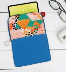 BK Gift Modern Art Tasarımlı Taşınabilir Koruyucu Tablet Kılıfı & Organizer Çanta - Mavi-1