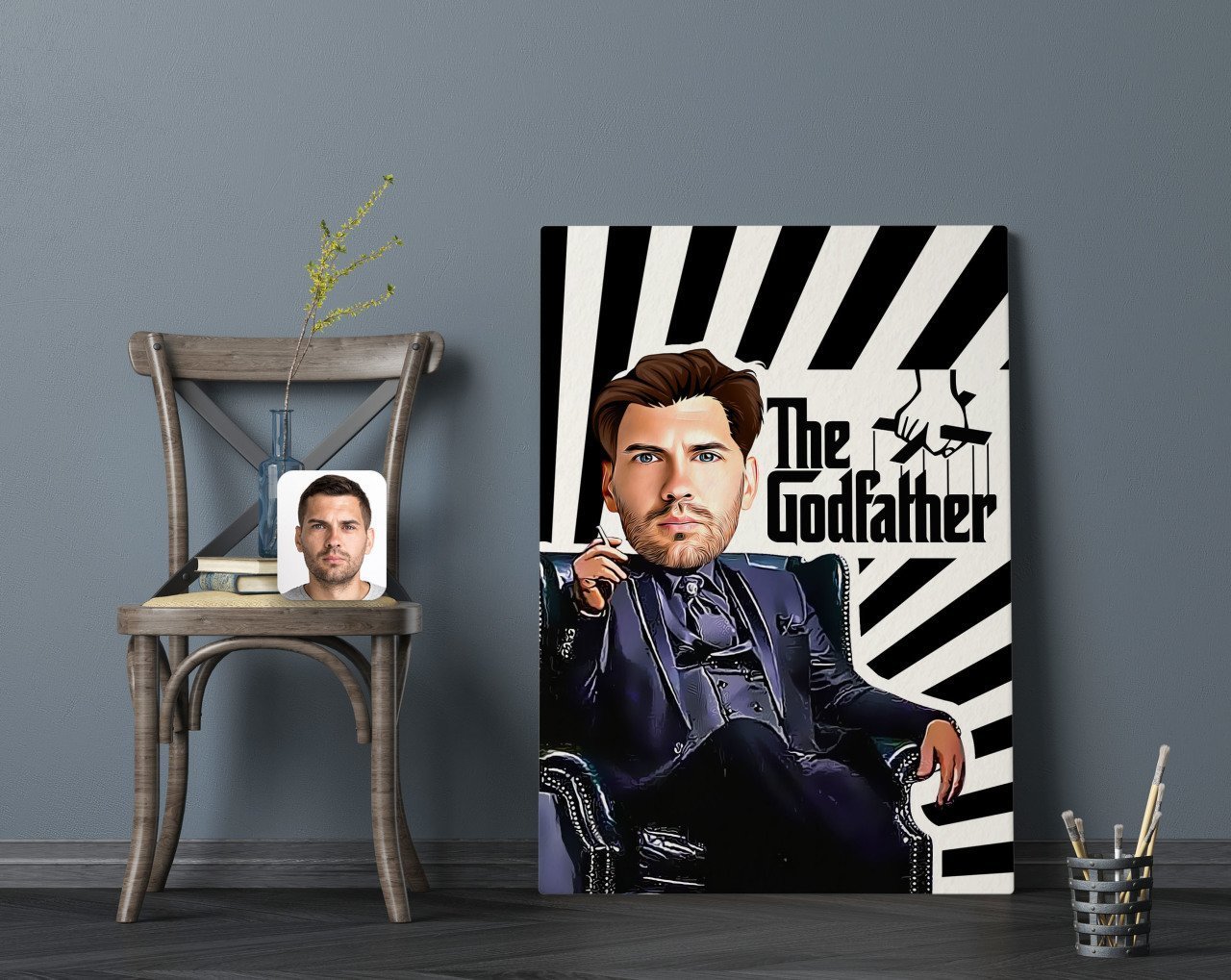 Kişiye Özel Godfather Baba Tasarımlı Kanvas Tablo 70x100cm-18