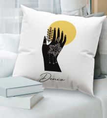 BK Gift Kişiye Özel İsimli Beyaz Kırlent Yastık, Ev Hediyesi, Ev Dekorasyonu, Dekoratif Hediye-4
