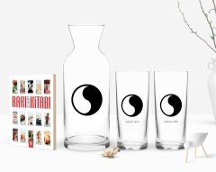 Kişiye Özel Renkli Baskılı İsimli İkili Rakı Bardağı Karaf ve Cep Kitabı Hediye Seti-125