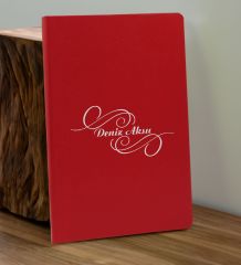 BK Gift Kişiye  Özel İsimli Kırmızı Defter ve Cam Matara Hediye Seti-3, Sevgiliye Hediye, Arkadaşa Hediye, Yeni İş Hediyesi