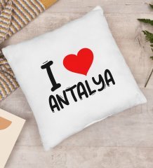 BK Gift I Love Antalya Tasarımlı Yastık - Model 1
