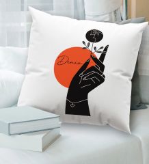 BK Gift Kişiye Özel İsimli Beyaz Kırlent Yastık, Ev Hediyesi, Ev Dekorasyonu, Dekoratif Hediye-3