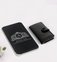 Kişiye Özel İsimli Mekanizmalı Cüzdan Kartlık ve 5.000 Mah Powerbank Hediye Seti-13