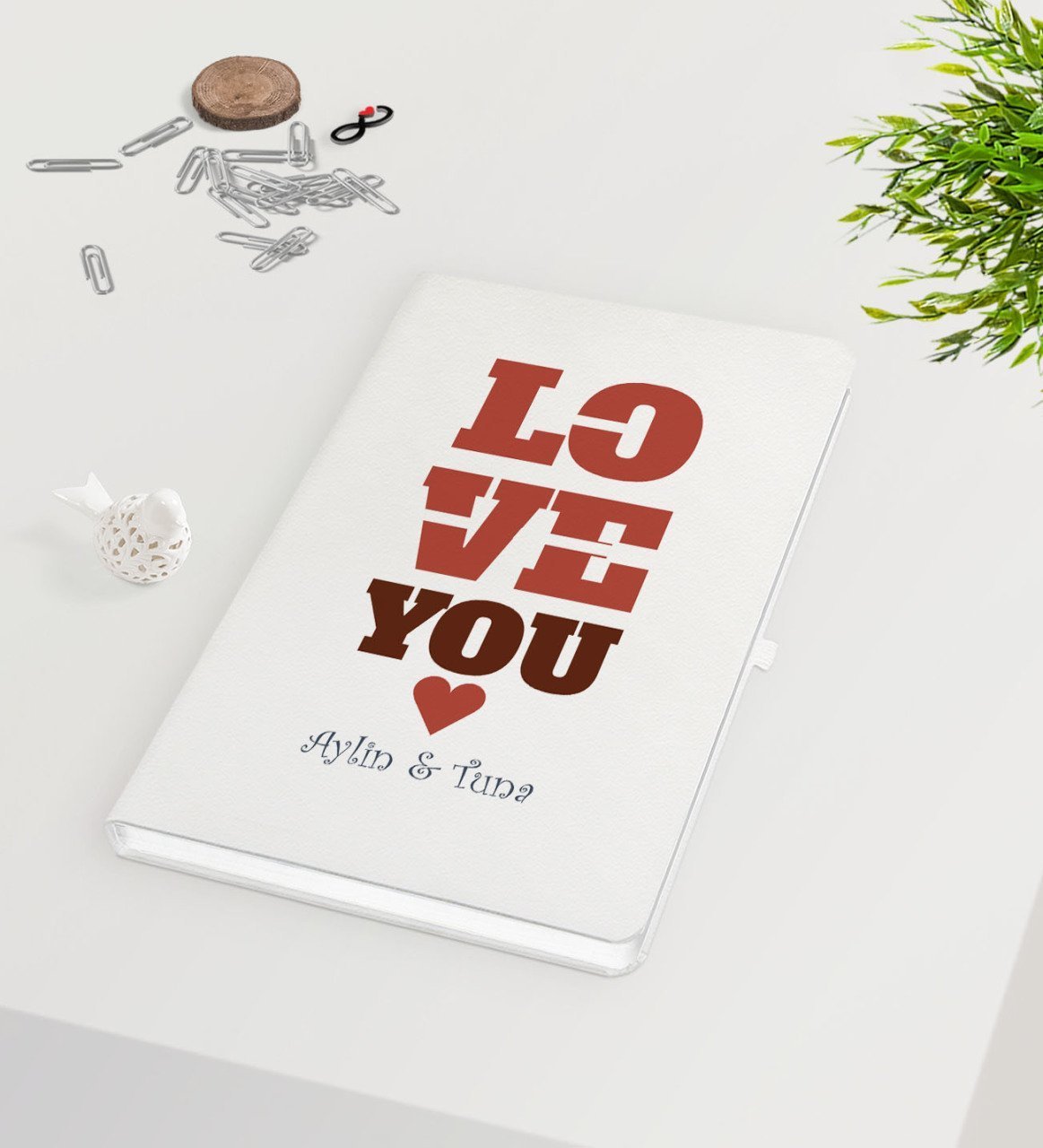 Kişiye Özel Sevgililer Günü Beyaz Defter-116