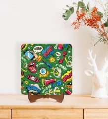 BK Gift Pop Art Tasarımlı Ahşap Standlı Puzzle Çerçeve-5