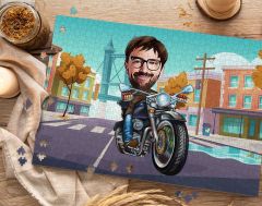 BK Gift Kişiye Özel Motorcu Tasarımlı 1000 Parça Profesyonel Puzzle-2, 1000 Puzzle, Arkadaşa Hediye