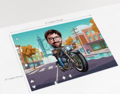 BK Gift Kişiye Özel Motorcu Tasarımlı 1000 Parça Profesyonel Puzzle-2, 1000 Puzzle, Arkadaşa Hediye