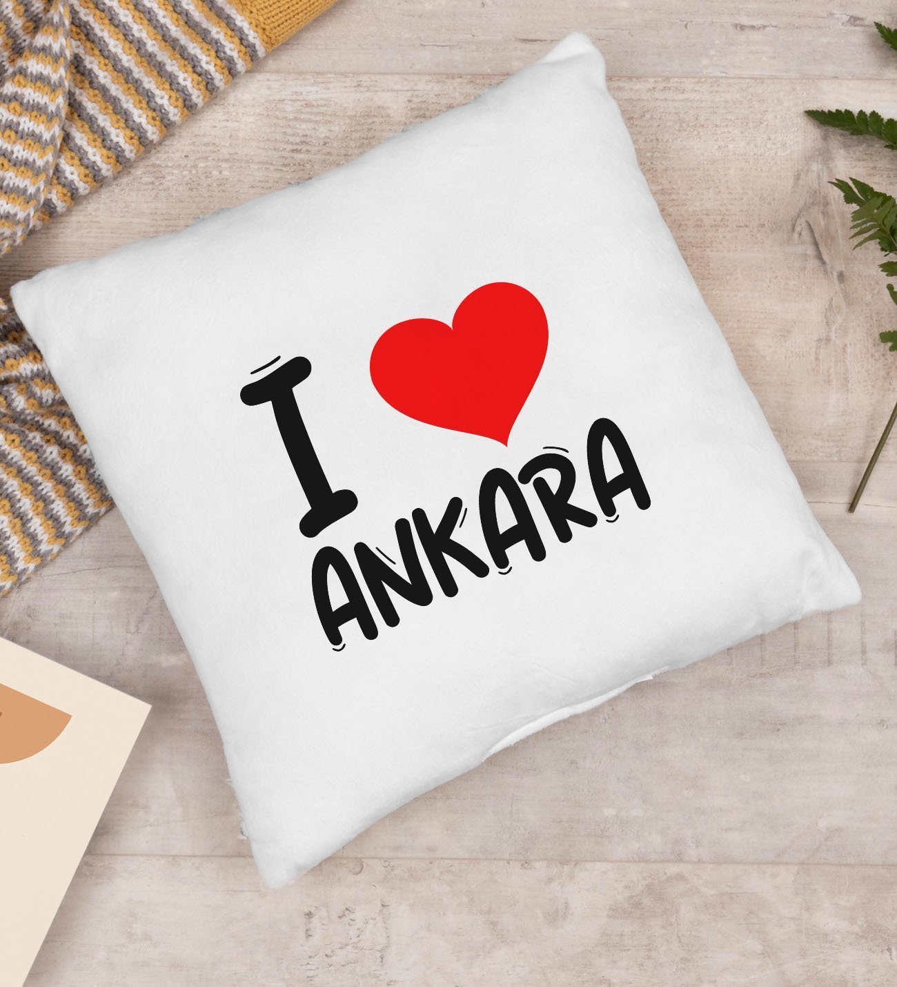 BK Gift I Love Ankara Tasarımlı Yastık - Model 1