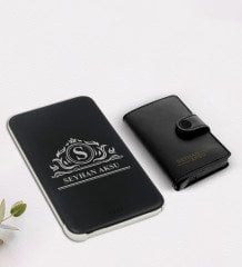 Kişiye Özel İsimli Mekanizmalı Cüzdan Kartlık ve 5.000 Mah Powerbank Hediye Seti-12