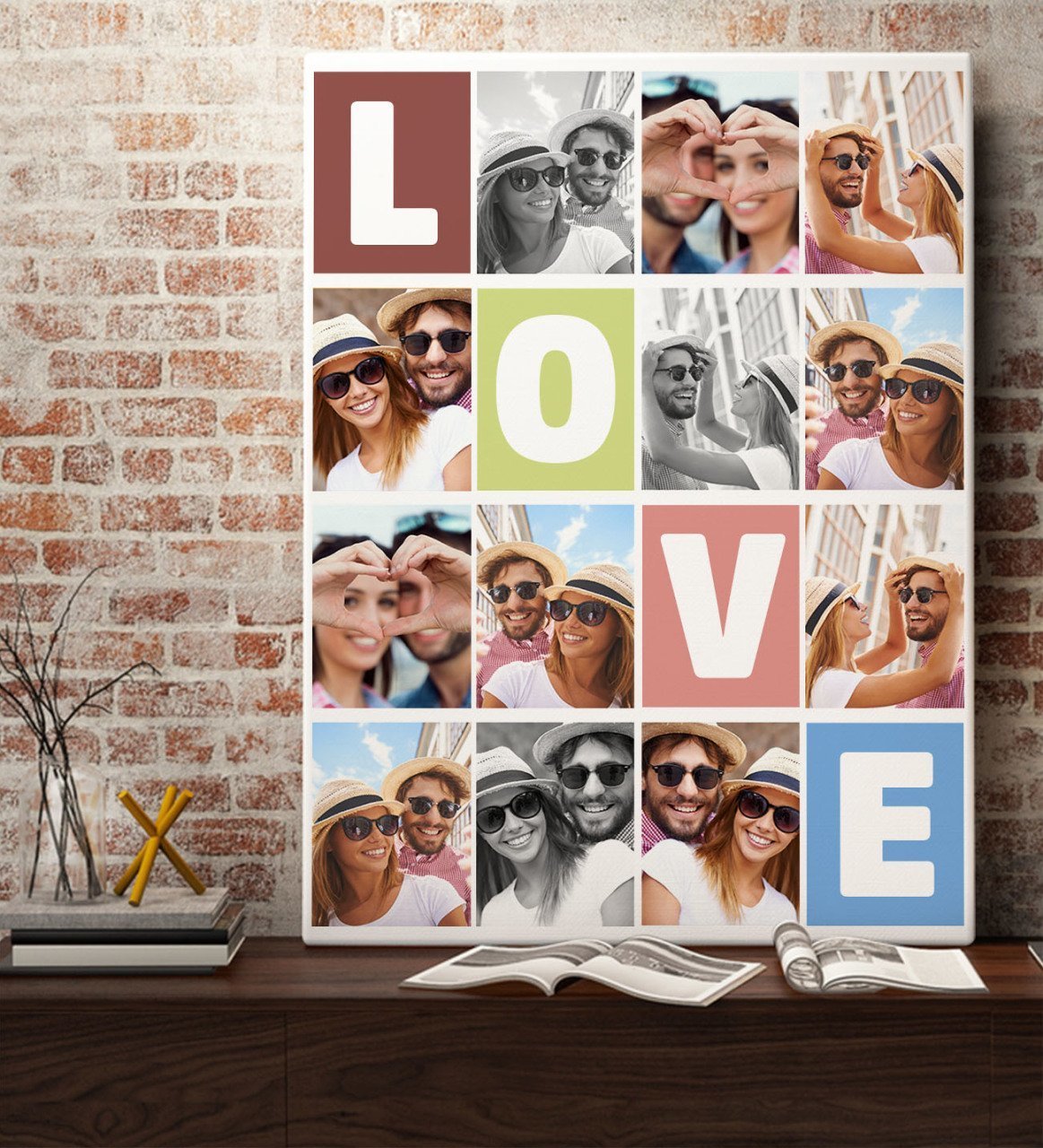 Kişiye Özel Love Temalı Kanvas Tablo 70x100cm