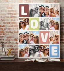 Kişiye Özel Love Temalı Kanvas Tablo 70x100cm