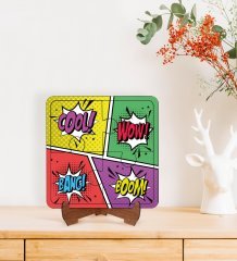 BK Gift Pop Art Tasarımlı Ahşap Standlı Puzzle Çerçeve-4