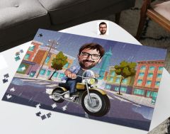 BK Gift Kişiye Özel Motorcu Tasarımlı 1000 Parça Profesyonel Puzzle, 1000 Puzzle, Arkadaşa Hediye