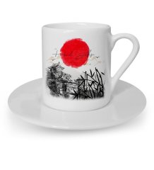 Kişiye Özel Japanese Landscape Tasarımlı Türk Kahvesi Fincanı - 1
