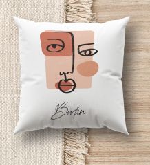 BK Gift Kişiye Özel İsimli Beyaz Kırlent Yastık, Ev Hediyesi, Ev Dekorasyonu, Dekoratif Hediye-1