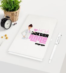 Kişiye Özel Doktor Anne Beyaz Defter Kalem Seti