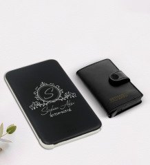Kişiye Özel İsimli Mekanizmalı Cüzdan Kartlık ve 5.000 Mah Powerbank Hediye Seti-11