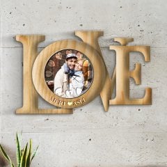 Kişiye Özel Love Tasarımlı Ahşap Duvar Saati - 2
