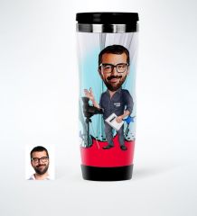 Kişiye Özel Bay Yönetmen Karikatürlü Çelik Termos Bardak - 1