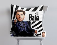 Kişiye Özel Godfather Baba Karikatürlü Beyaz Yastık-10