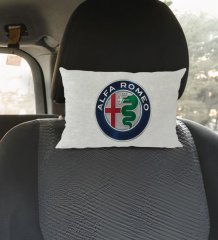 BK Gift Alfa Romeo Tasarımlı Dikdörtgen Araç Koltuk Yastığı-1