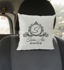 Kişiye Özel İsimli Kare Araç Koltuk Yastığı-11