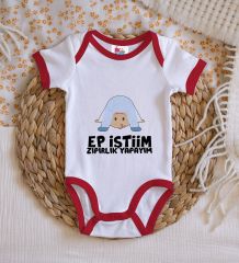BK Kids Ep İstiim Zıpırlık Tasarımlı Kırmızı Bebek Body Zıbın-1