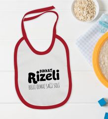 BK Kids Dikkat Rizeli Tasarımlı Kırmızı Bebek Mama Önlüğü-1