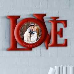 Kişiye Özel Love Tasarımlı Ahşap Duvar Saati - 1