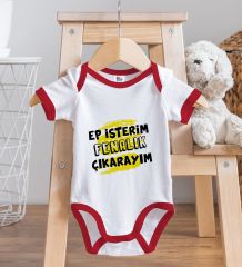 BK Kids Ep İsterim Tasarımlı Kırmızı Bebek Body Zıbın-6