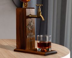 BK Gift Kişiye Özel Kabartma İsimli Musluklu Doğal Ahşap İçki Standı, Home Bar, Viski Çeşmesi, İçecek Dispenseri, Ahşap İçecek Çeşmesi-22