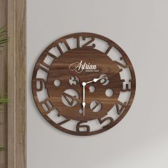 BK Gift Kişiye Özel İsimli Dekoratif 45cm Ahşap Duvar Saati-4 , Ev hediyesi , Arkadaşa Hediye , Sevgiliye Hediye