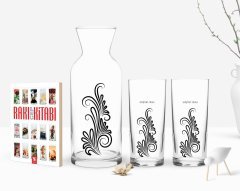 Kişiye Özel Renkli Baskılı İsimli İkili Rakı Bardağı Karaf ve Cep Kitabı Hediye Seti-120