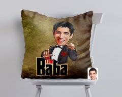 Kişiye Özel Godfather Baba Karikatürlü Beyaz Yastık-8