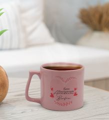 BK Gift Kişiye Özel İsimli Anneler Günü Tasarımlı Pastel Pembe Middle Kupa Bardak, Anneye Hediye, Anneler Günü Hediyesi-10