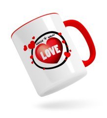 Kişiye Özel Love Tasarımlı Kırmızı Kupa Bardak-7