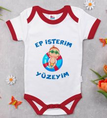 BK Kids Ep İsterim Tasarımlı Kırmızı Bebek Body Zıbın-4