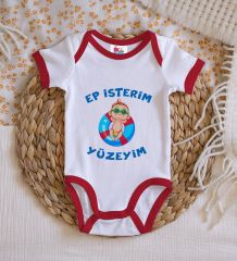 BK Kids Ep İsterim Tasarımlı Kırmızı Bebek Body Zıbın-4