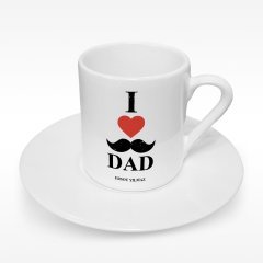 Kişiye Özel Babamı Seviyorum Tasarımlı Türk Kahvesi Fincanı - 2