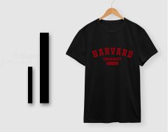 BK Gift Harvard Tasarımlı Kadın Siyah T-shirt, Arkadaşa Hediye, Doğum Günü Hediyesi, Trend Tişört, Sevgili Hediyesi-1