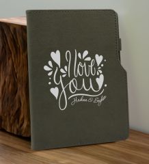 BK Gift Sevgiliye Özel İsimli Gri Termo Defter ve Gri Cam Matara Hediye Seti-8, Sevgiliye Hediye, Sevgililer Günü, Yeni İş Hediyesi
