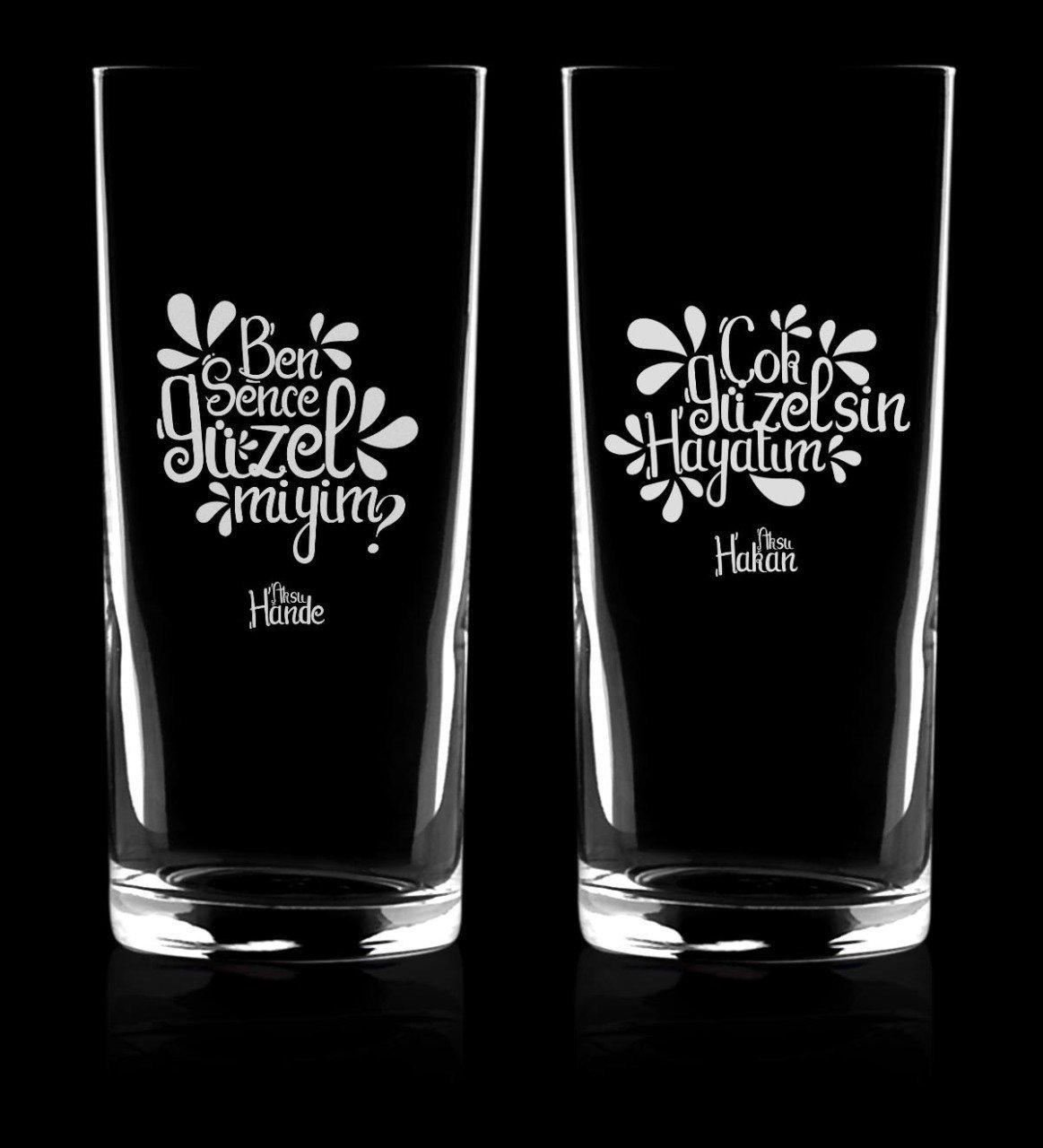 Kişiye Özel İkili Sevgililer Günü Rakı Bardağı Seti - 81