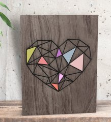 BK Gift Kalp Tasarımlı Dekoratif Mini Kanvas Tablo 15x20cm-1