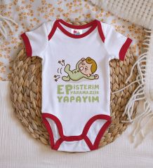 BK Kids Ep İsterim Tasarımlı Kırmızı Bebek Body Zıbın-2