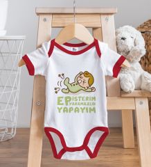 BK Kids Ep İsterim Tasarımlı Kırmızı Bebek Body Zıbın-2